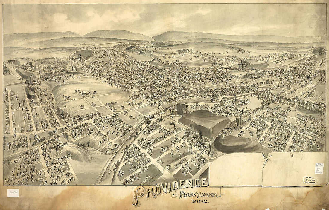 This old map of Providence, Pennsylvania from 1892 was created by A. E. (Albert E.) Downs in 1892