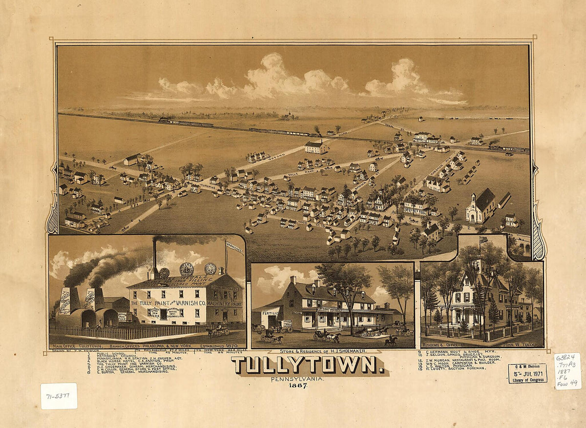 Tullytown, Pennsylvania 1887 by Relic Map Company