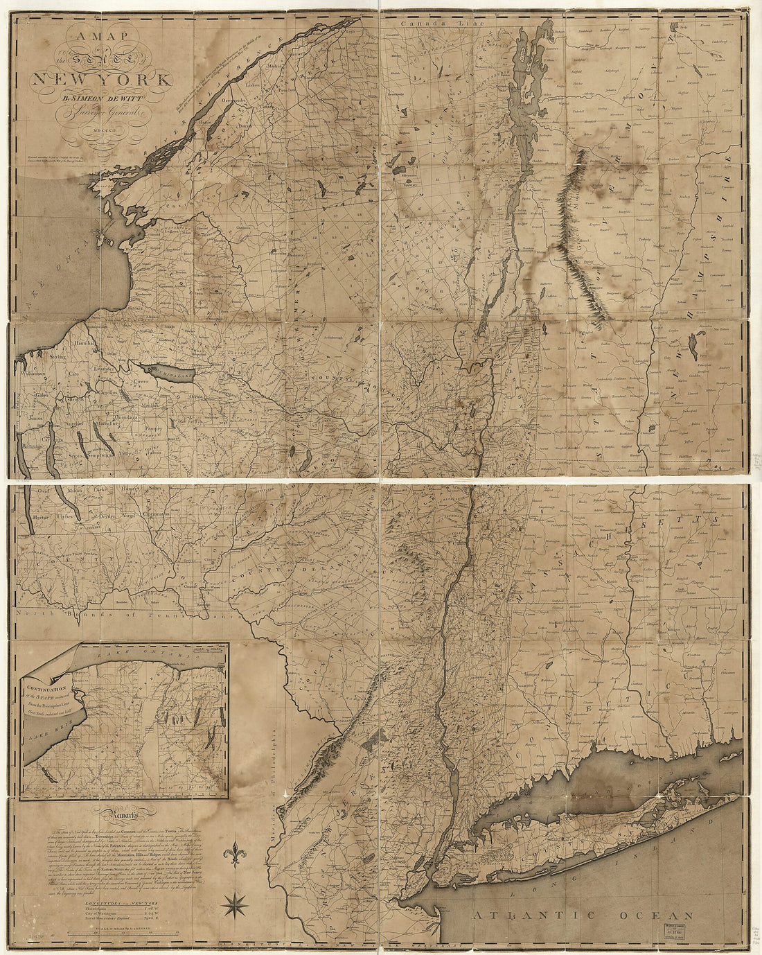 This old map of A Map of the State of New York from 1802 was created by Simeon De Witt, Gideon Fairman in 1802