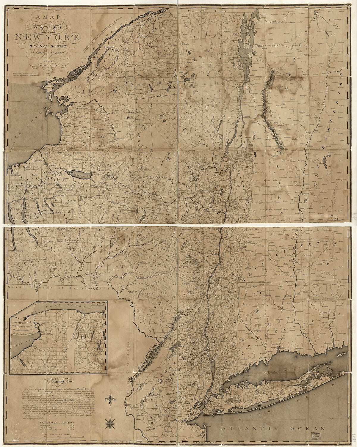 A Map of the State of New York 1802 by Relic Map Company