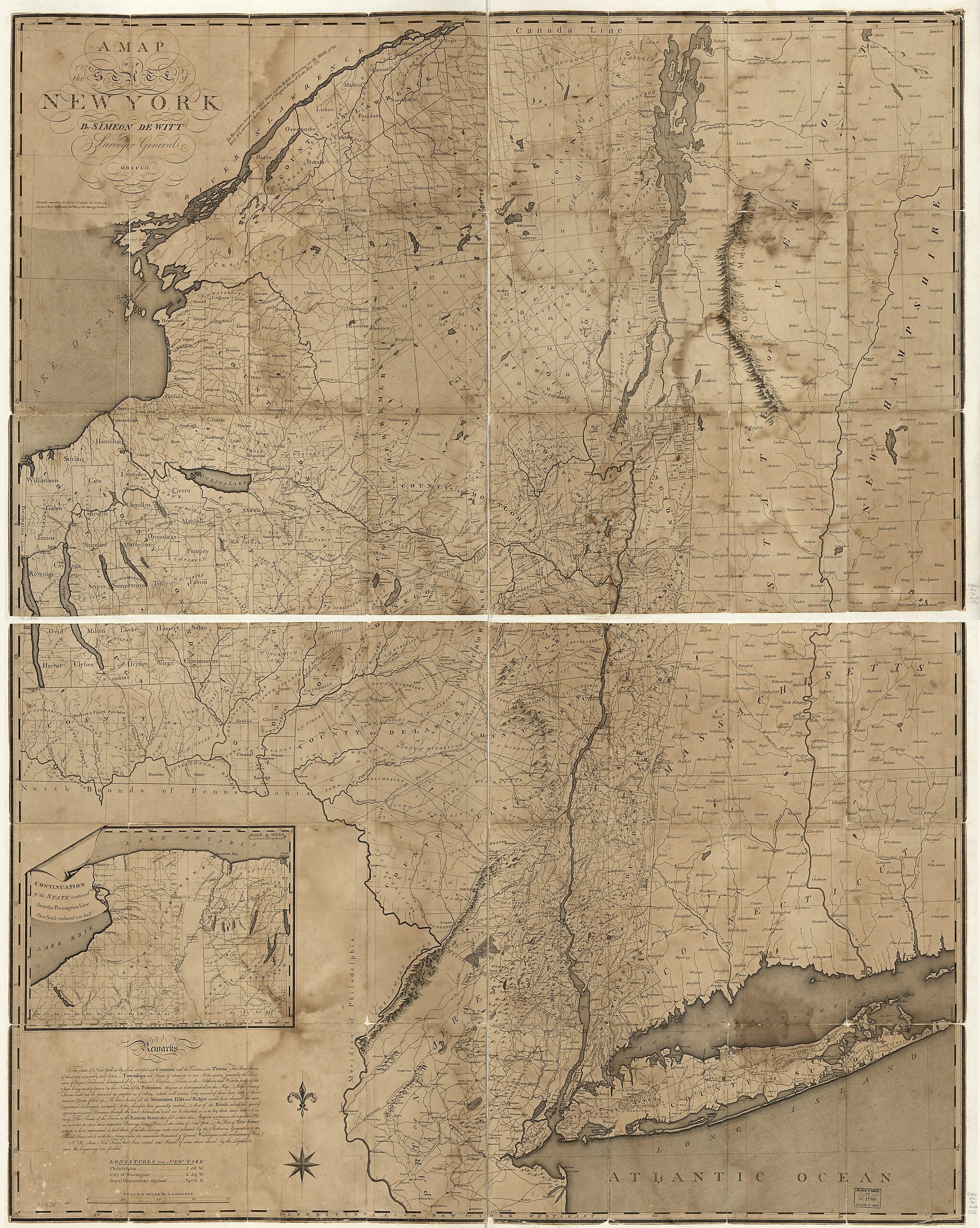 This old map of A Map of the State of New York from 1802 was created by Simeon De Witt, Gideon Fairman in 1802