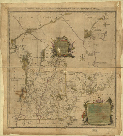 Hampshire In New England, Taken from Actual Surveys of All the Inhabited Part, and from the Best Information of What Is Uninhabited, Together With the Adjacent Countries, Which Exhibits the Theatre of This War In That Part of the World 1784 by Relic Map Company