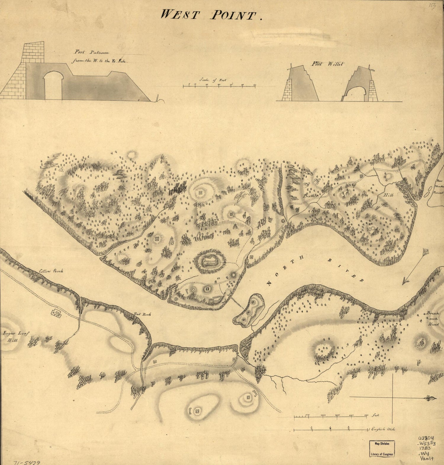 This old map of West Point from 1783 was created by  in 1783