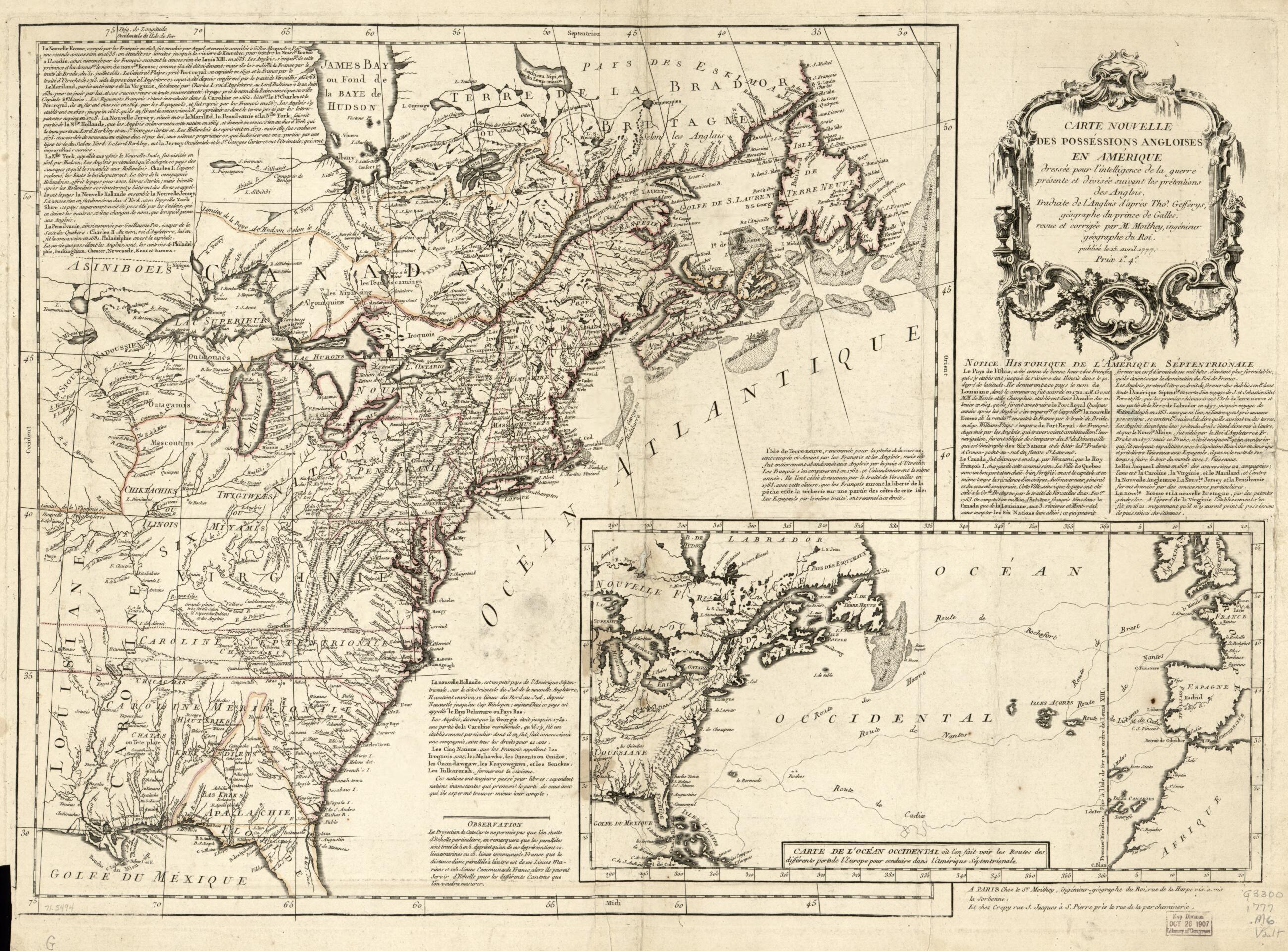 This old map of Carte Nouvelle Des Posséssions Angloises En Amérique, Dressée Pour L&