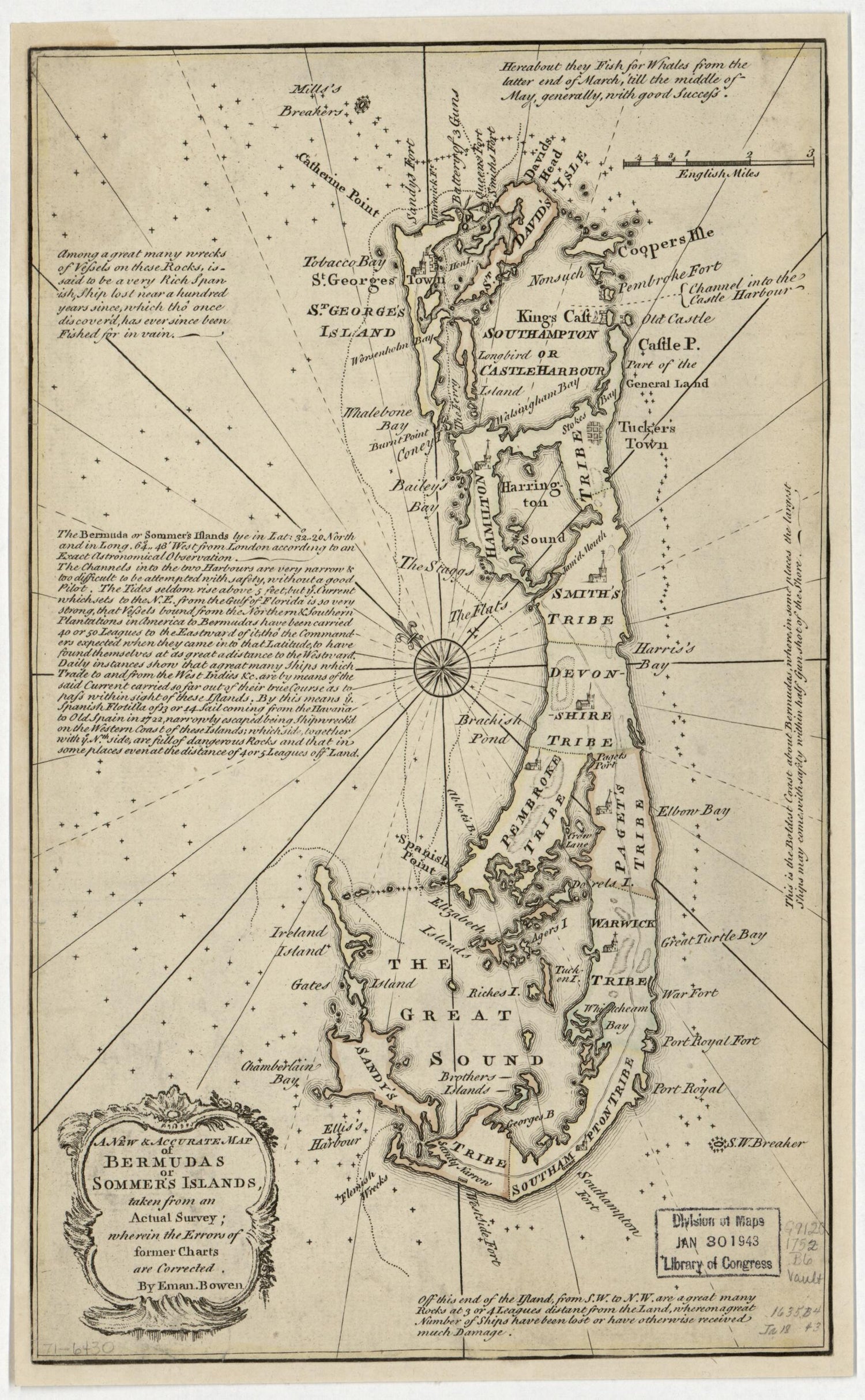 This old map of A New &amp; Accurate Map of Bermudas Or Sommer&