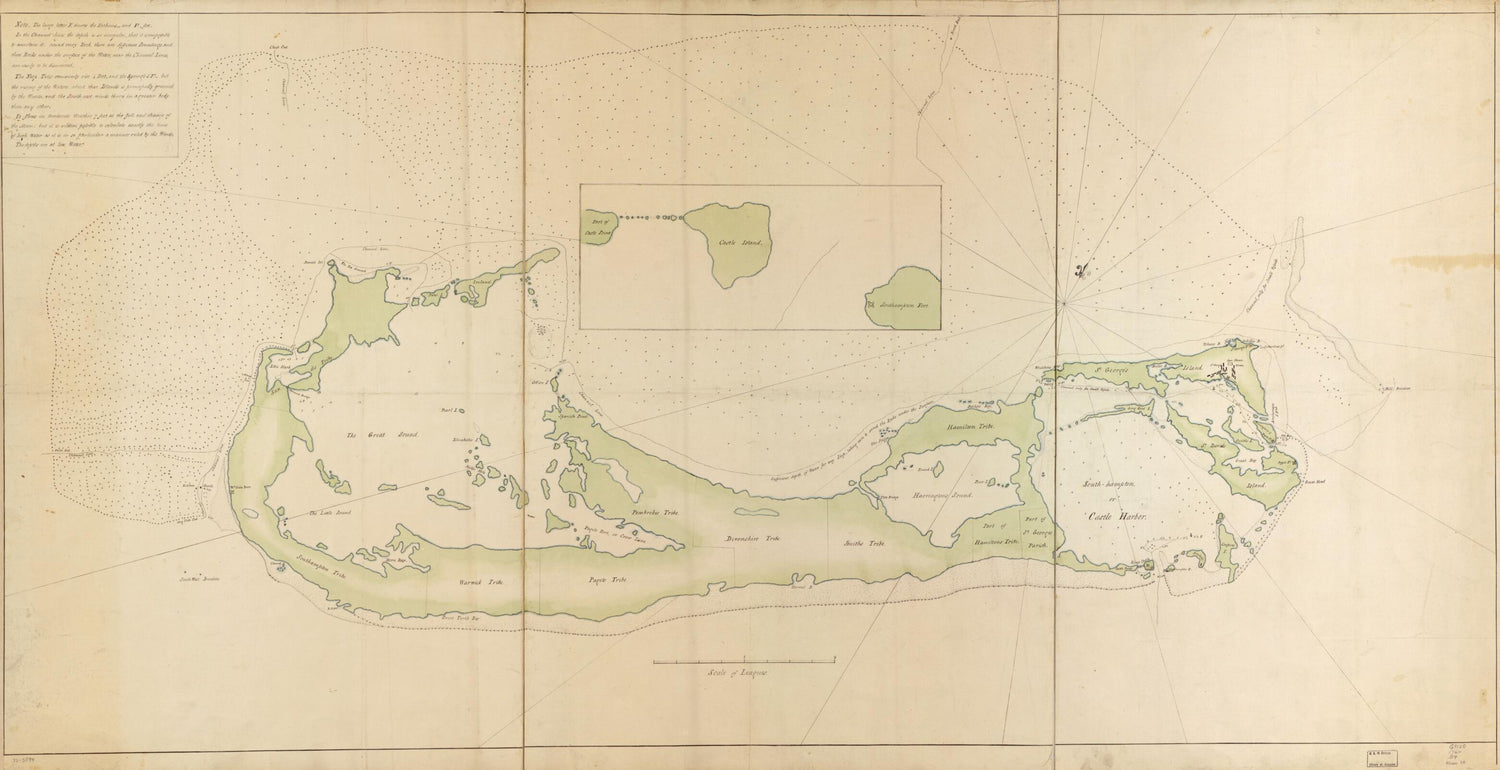 This old map of Bermuda Islands from 1760 was created by  in 1760