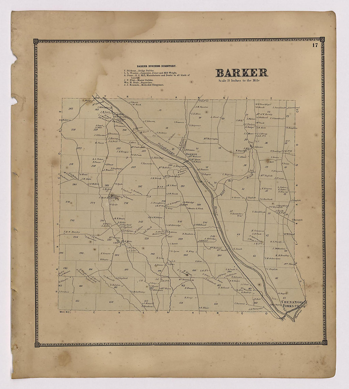 Barker Township from New Topographical Atlas of Broome County, New York 1866 by Relic Map Company