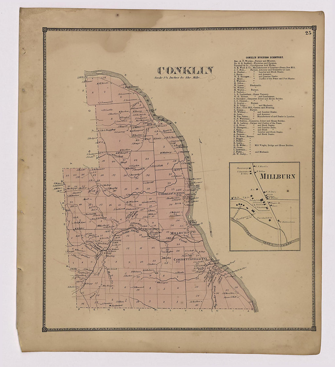 This old map of Image 14 of New Topographical Atlas of Broome County, New York from New Topographical Atlas of Broome County, New York from 1866 was created by  Stone &amp; Stewart in 1866