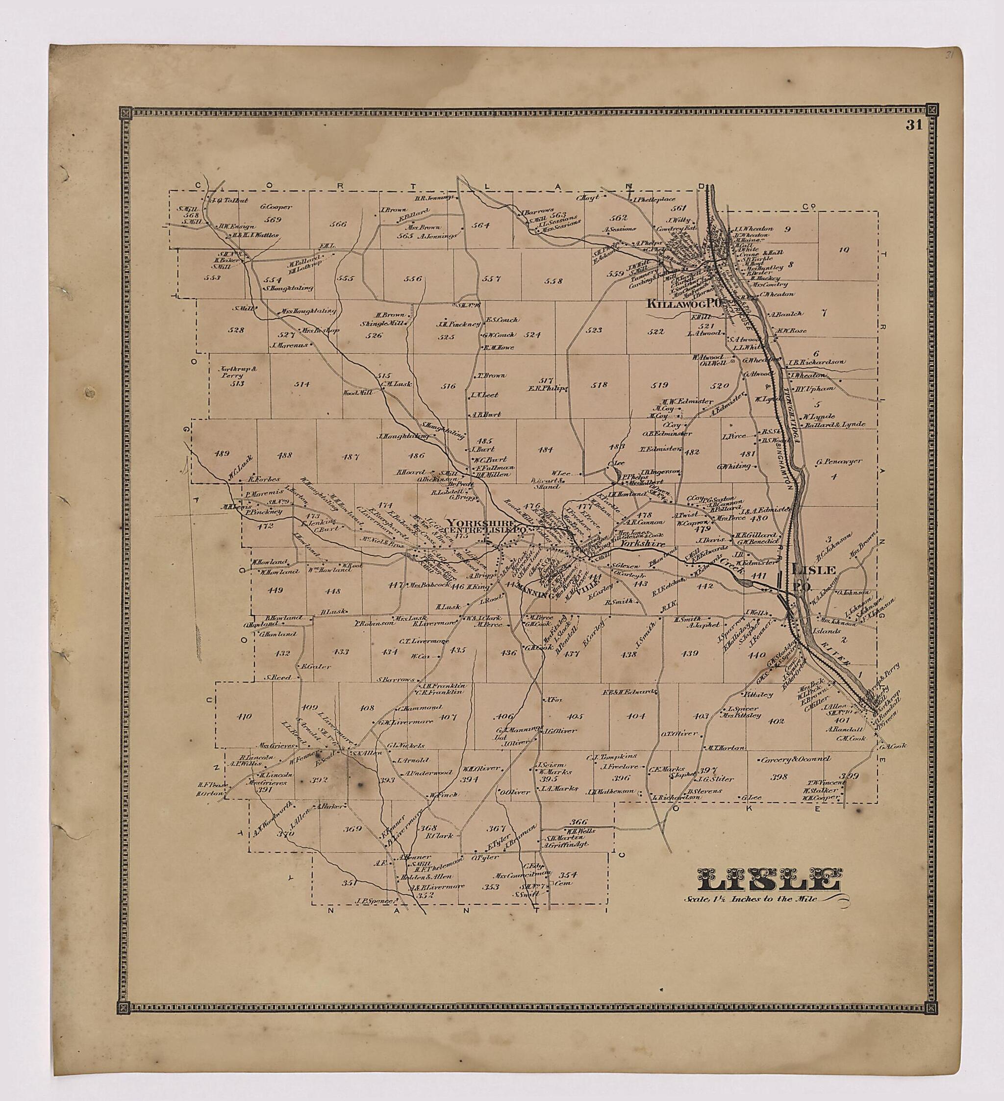 This old map of Image 17 of New Topographical Atlas of Broome County, New York from New Topographical Atlas of Broome County, New York from 1866 was created by  Stone &amp; Stewart in 1866