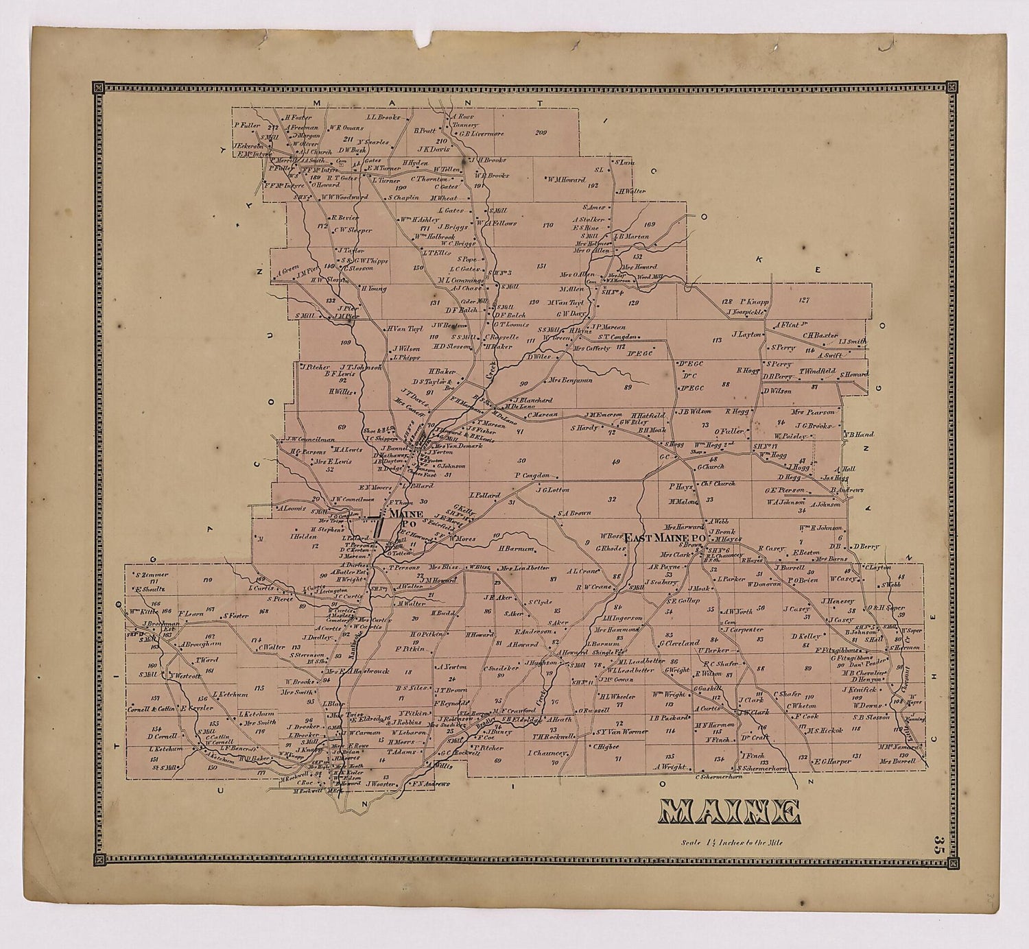 This old map of Image 19 of New Topographical Atlas of Broome County, New York from New Topographical Atlas of Broome County, New York from 1866 was created by  Stone &amp; Stewart in 1866