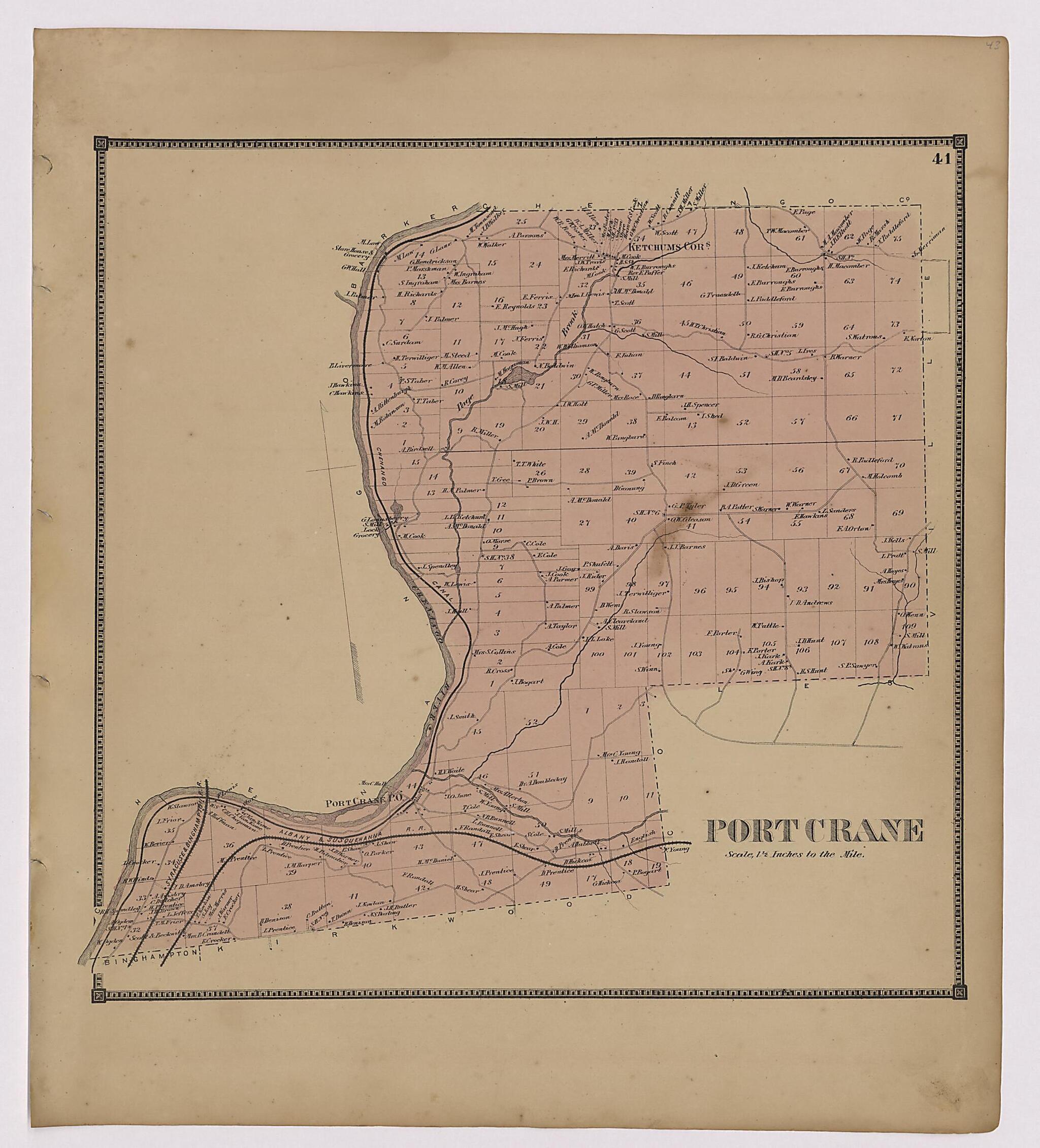 This old map of Image 23 of New Topographical Atlas of Broome County, New York from New Topographical Atlas of Broome County, New York from 1866 was created by  Stone &amp; Stewart in 1866