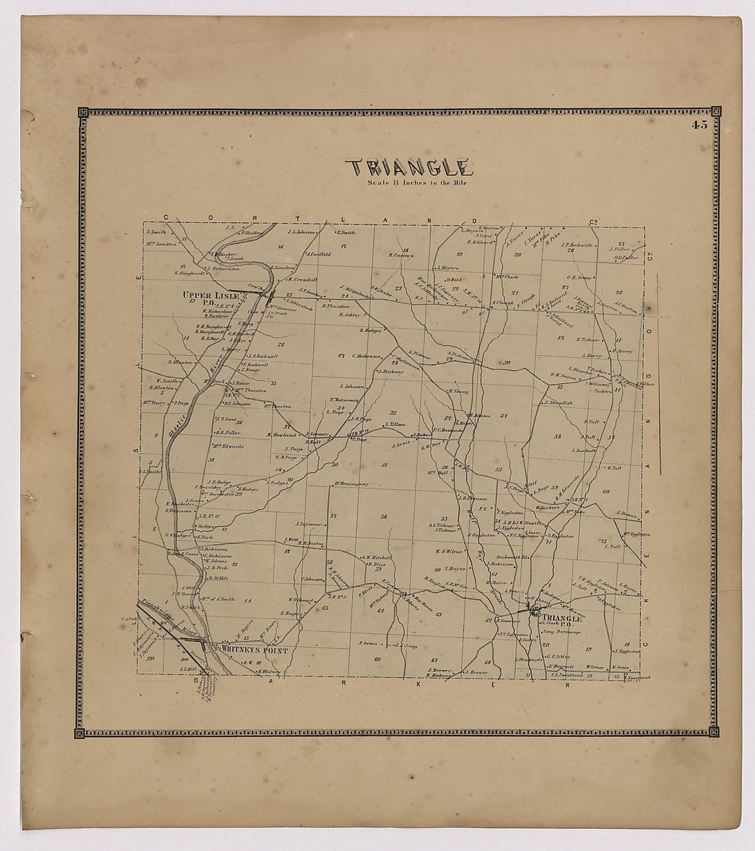 This old map of Image 25 of New Topographical Atlas of Broome County, New York from New Topographical Atlas of Broome County, New York from 1866 was created by  Stone &amp; Stewart in 1866