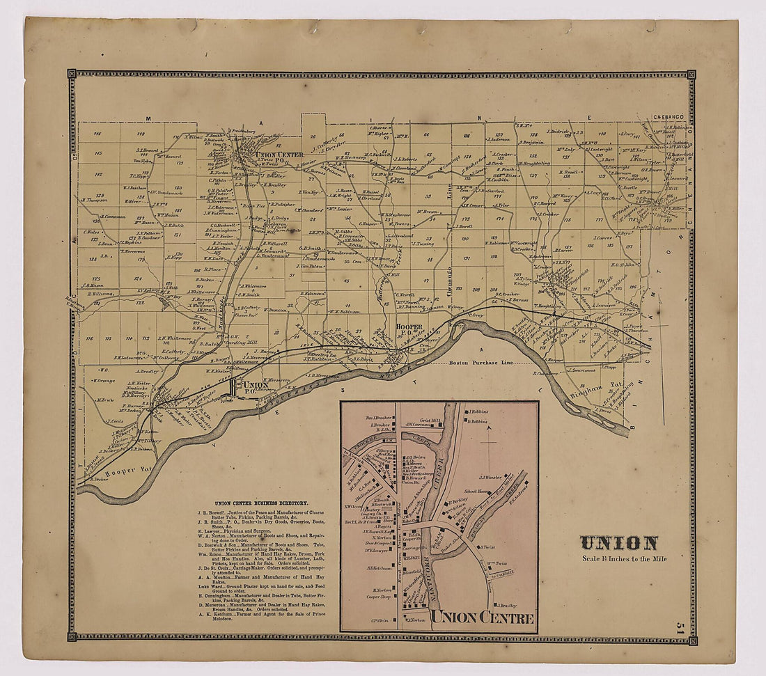 This old map of Image 29 of New Topographical Atlas of Broome County, New York from New Topographical Atlas of Broome County, New York from 1866 was created by  Stone &amp; Stewart in 1866