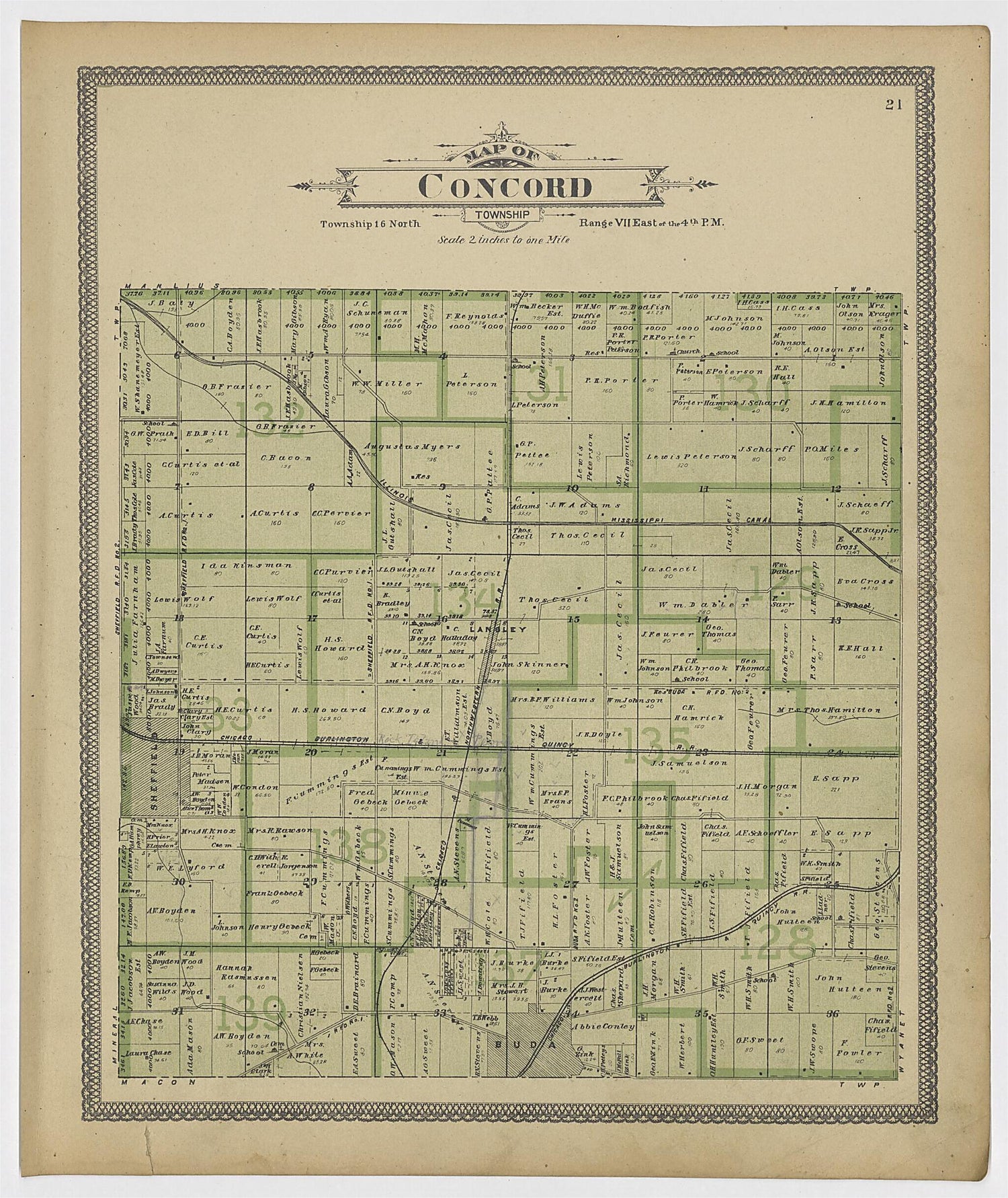 This old map of Image 12 of 20th Century Atlas of Bureau County, Illinois from Atlas of Bureau County, Illinois from 1905 was created by  Middle-West Publishing Co in 1905