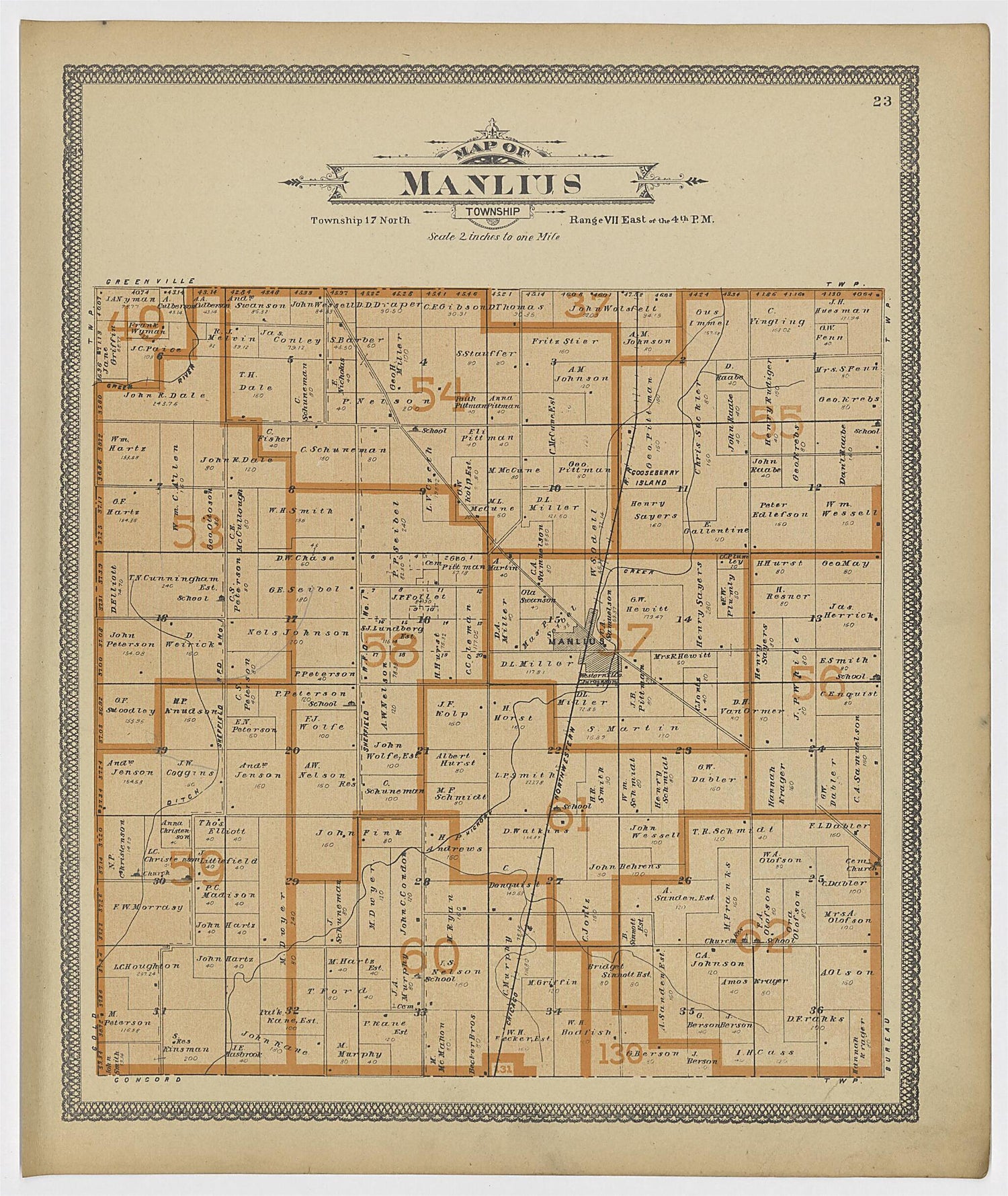 This old map of Image 13 of 20th Century Atlas of Bureau County, Illinois from Atlas of Bureau County, Illinois from 1905 was created by  Middle-West Publishing Co in 1905