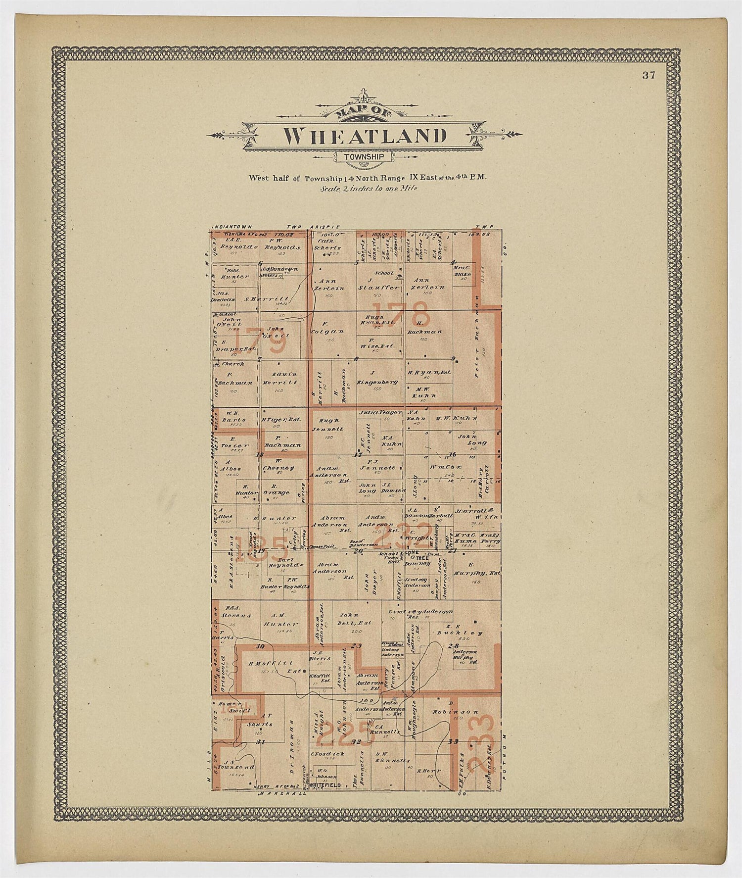 This old map of Image 20 of 20th Century Atlas of Bureau County, Illinois from Atlas of Bureau County, Illinois from 1905 was created by  Middle-West Publishing Co in 1905