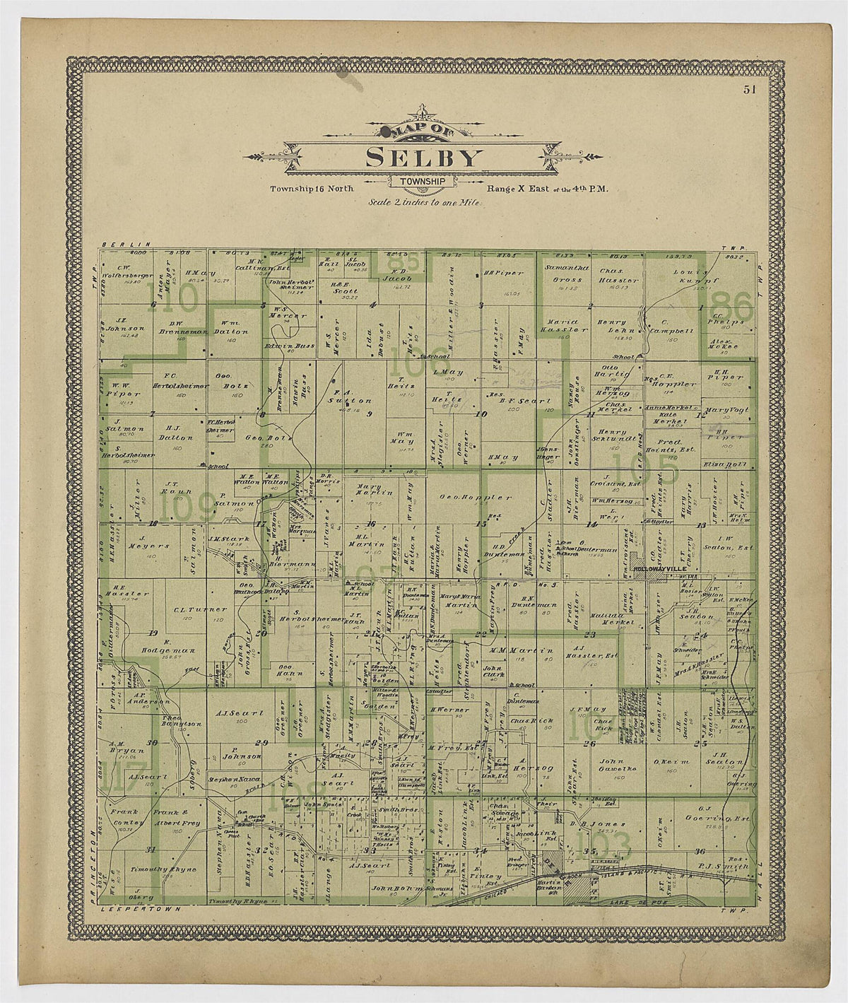 Selby Township from Atlas of Bureau County, Illinois 1905 by Relic Map Company