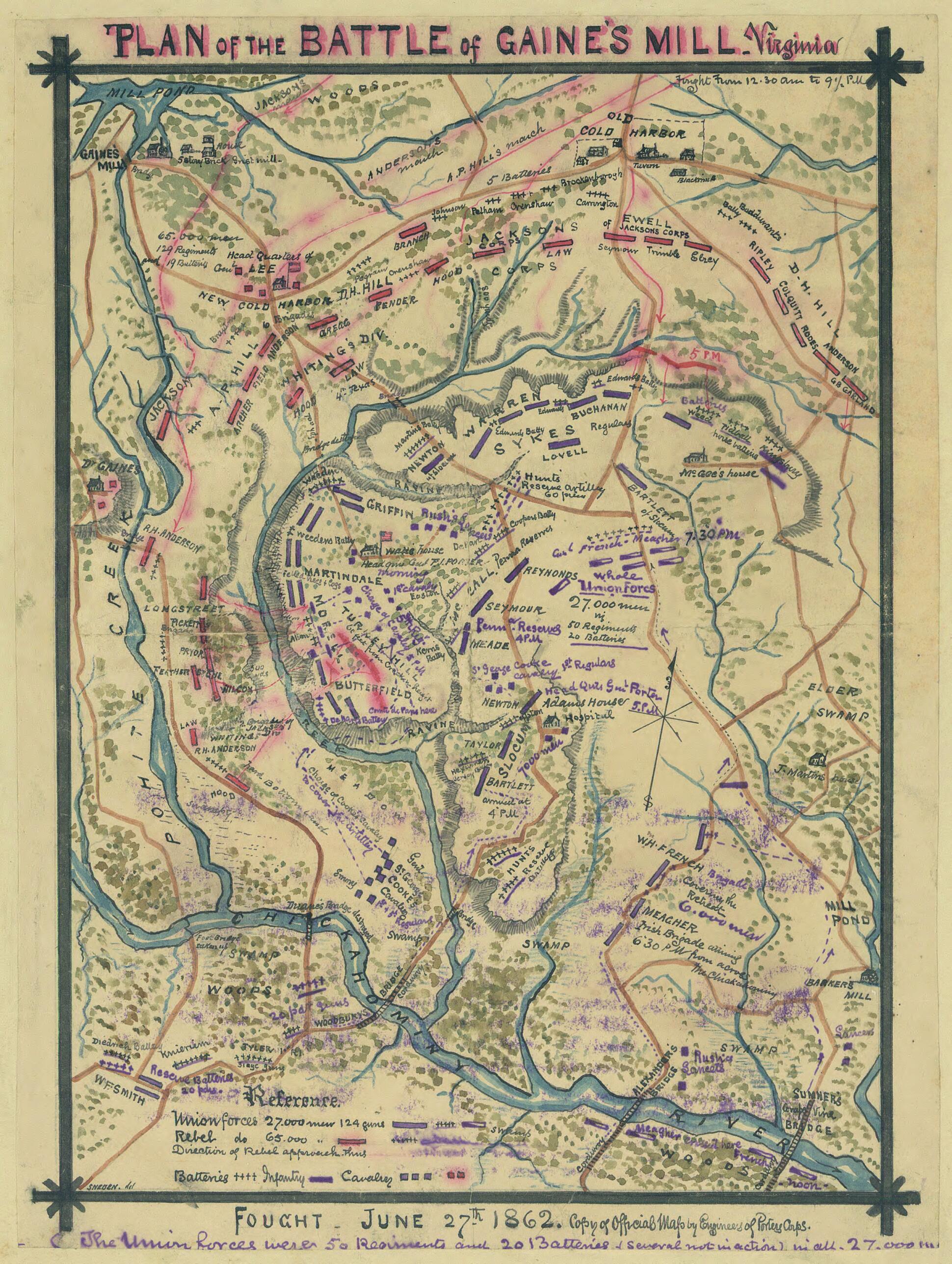 This old map of Plan of the Battle of Gaine&