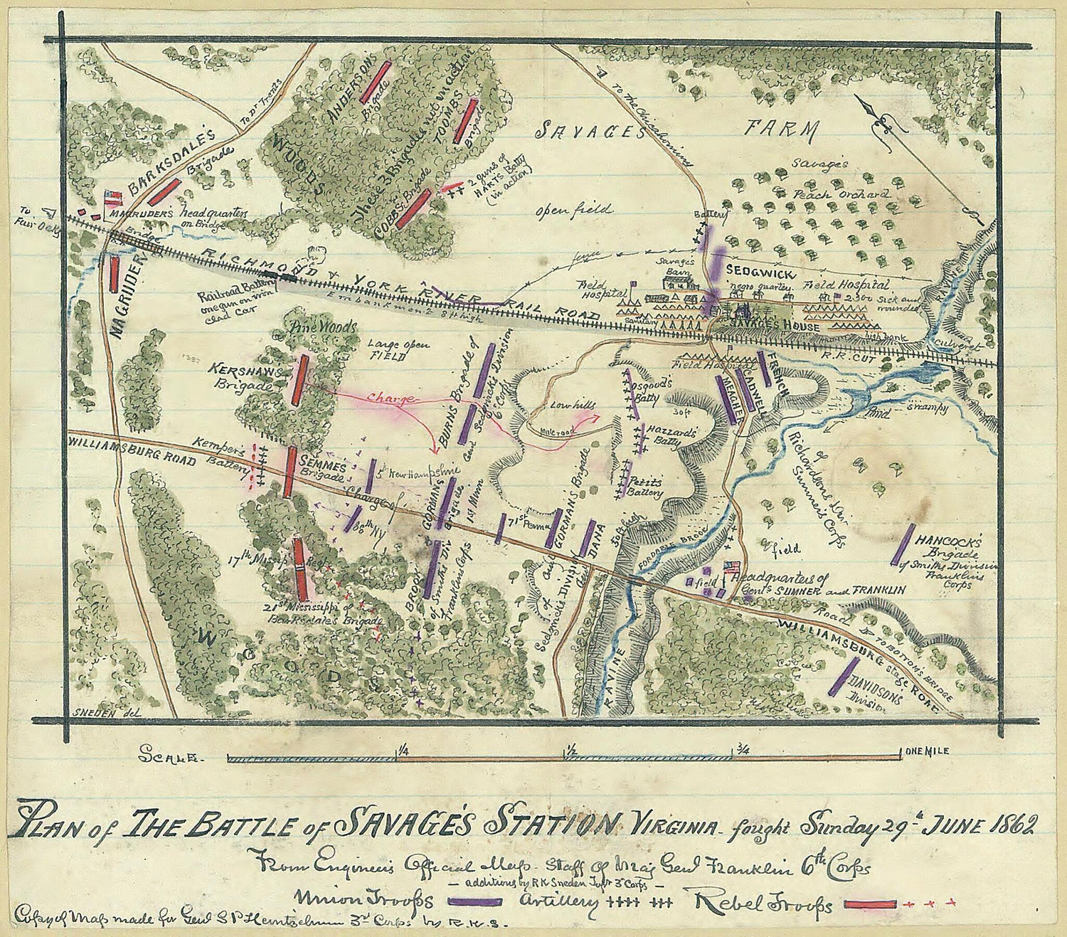 This old map of Plan of the Battle of Savage&