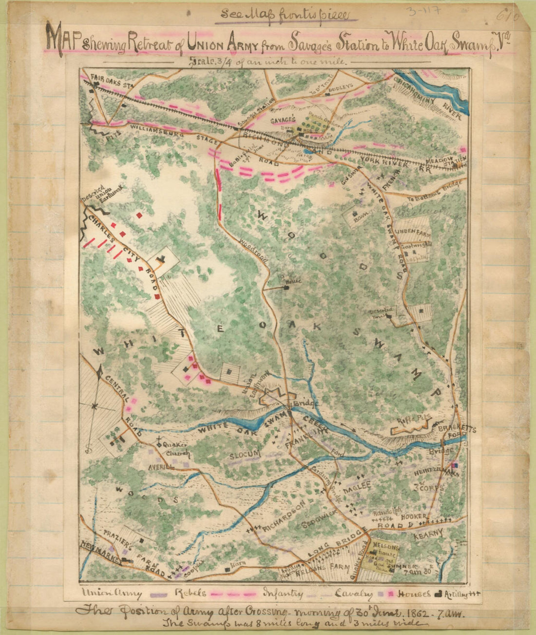 This old map of Map Shewing sic Retreat of Union Army from Savage&