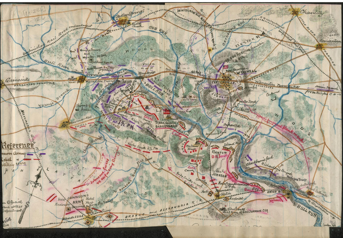 Map of the First Battle of Bull Run 1861 by Relic Map Company