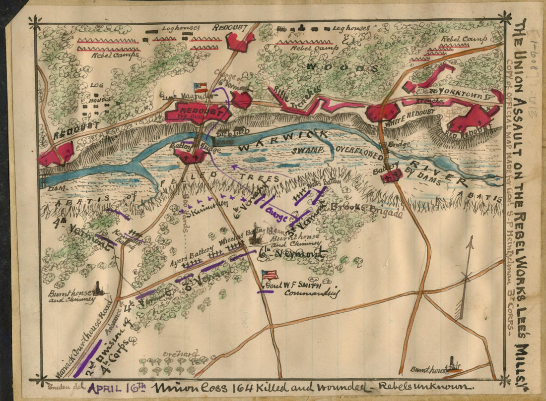 This old map of The Union Assault On the Rebel Works Lee&
