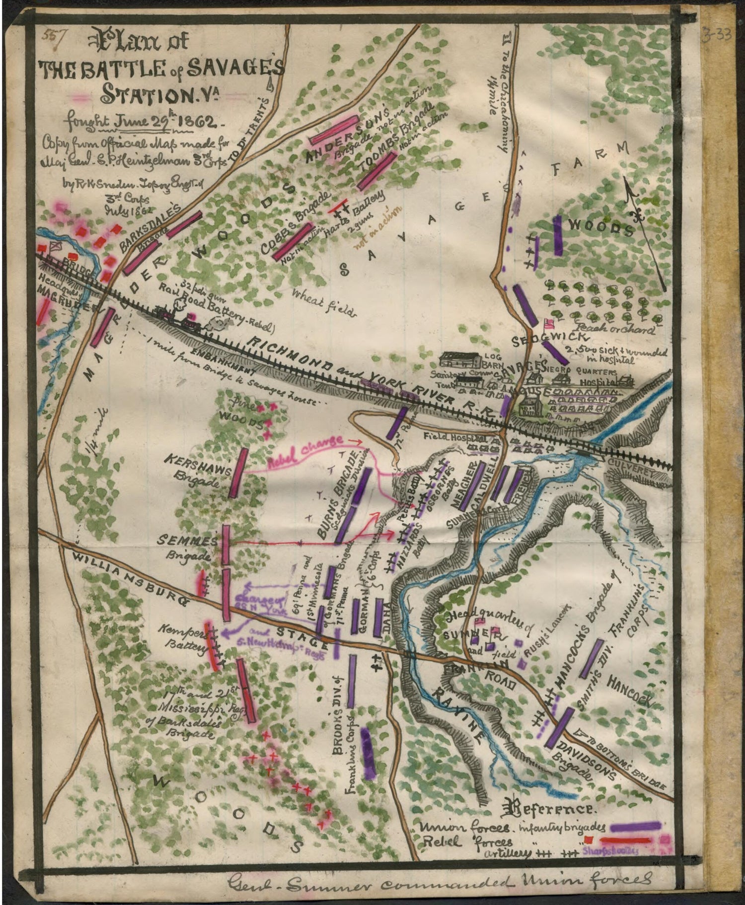 This old map of Plan of the Battle of Savage&