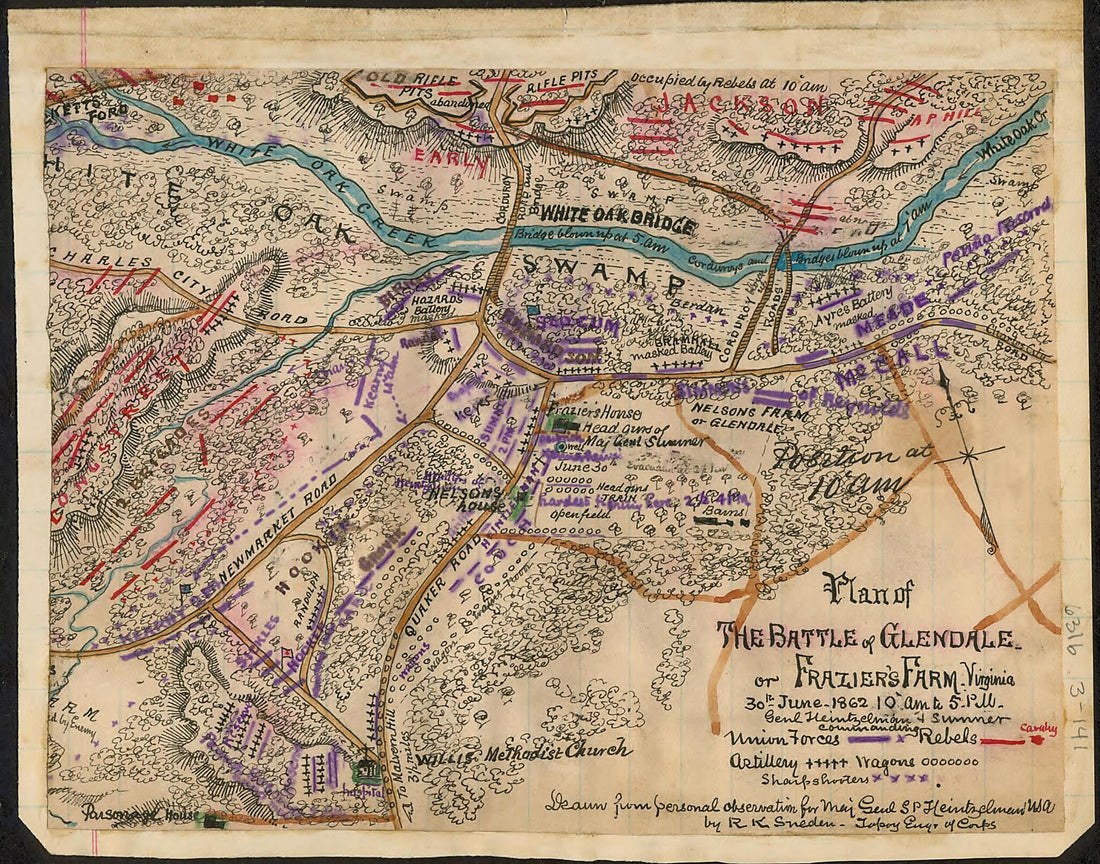 This old map of Plan of the Battle of Glendale Or Frazier&
