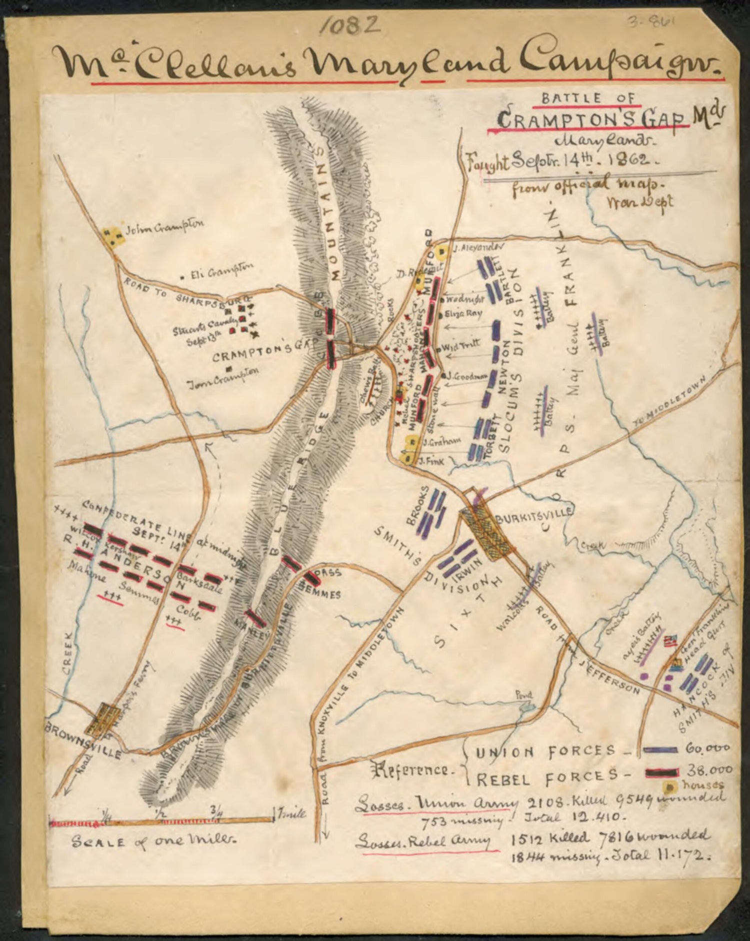 This old map of Battle of Crampton&