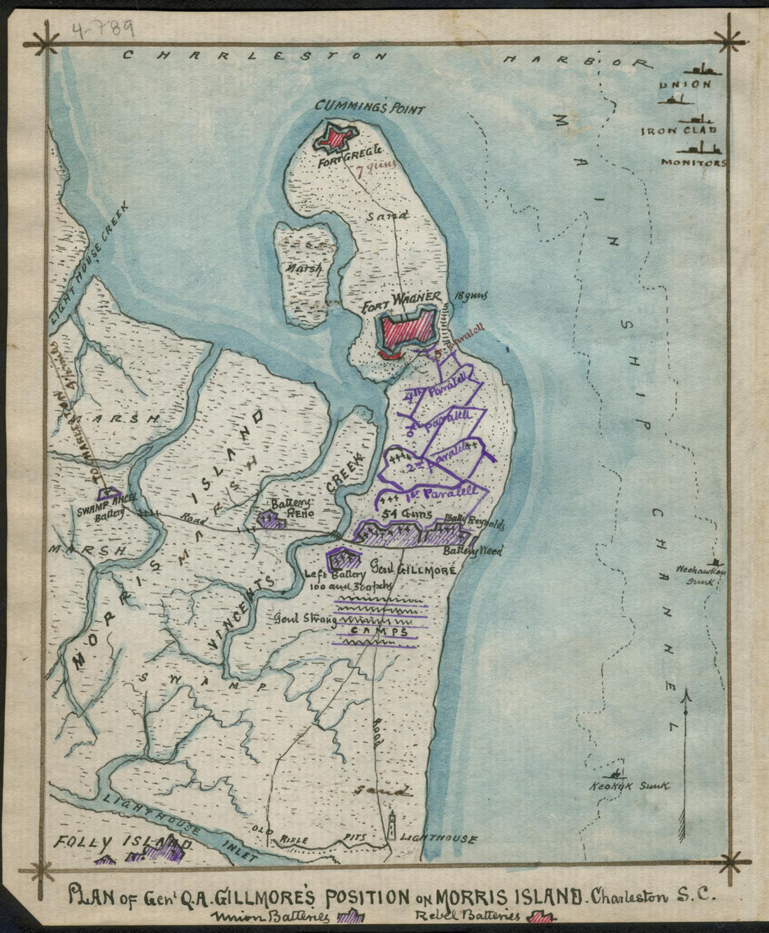 This old map of Plan of Genl Q. A. Gillmore&
