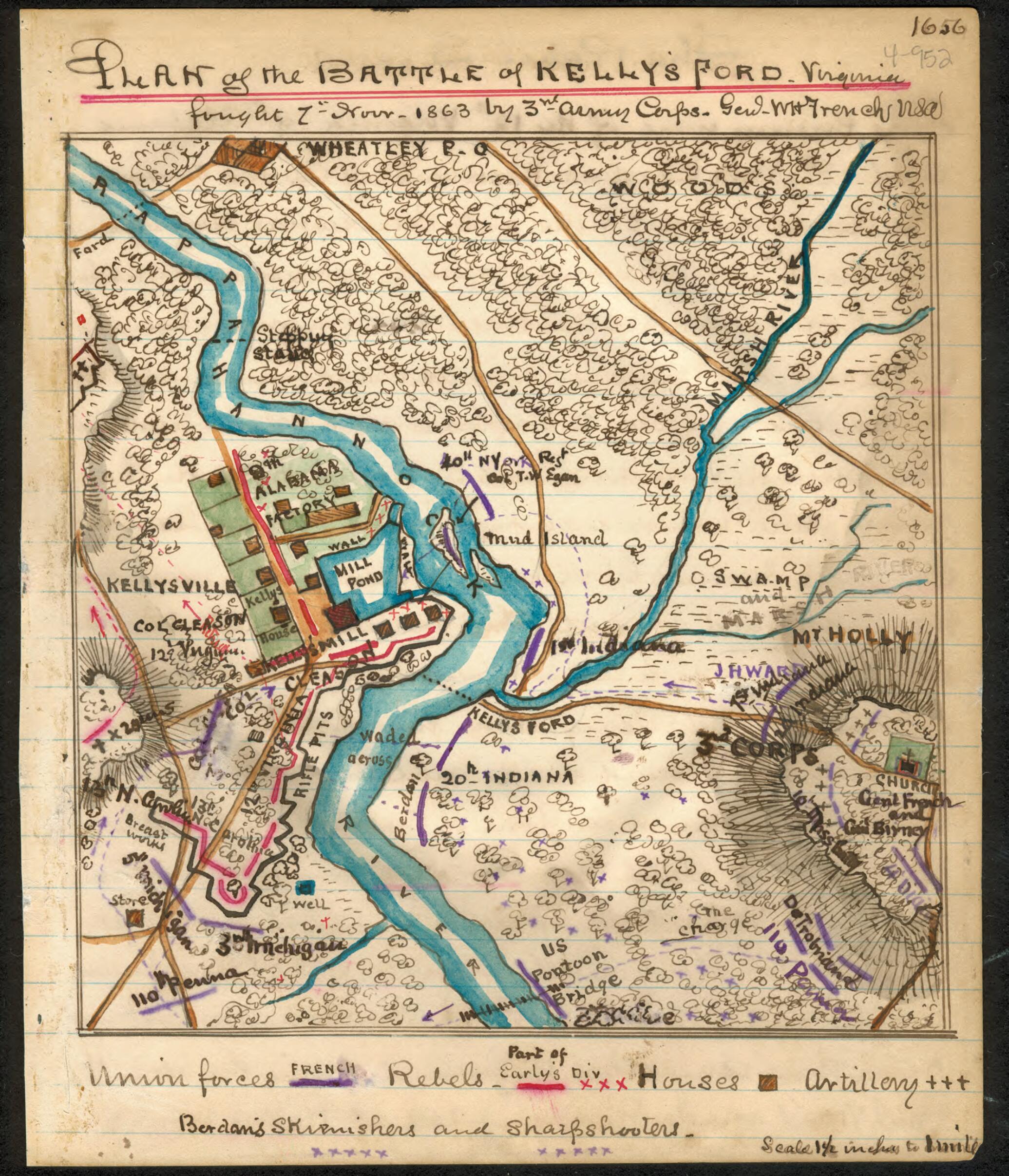 This old map of Plan of the Battle of Kelly&