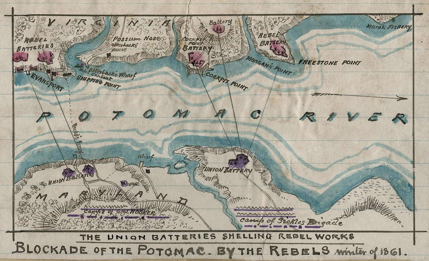 This old map of By Rebels, Winter of from 1861 was created by Robert Knox Sneden in 1861