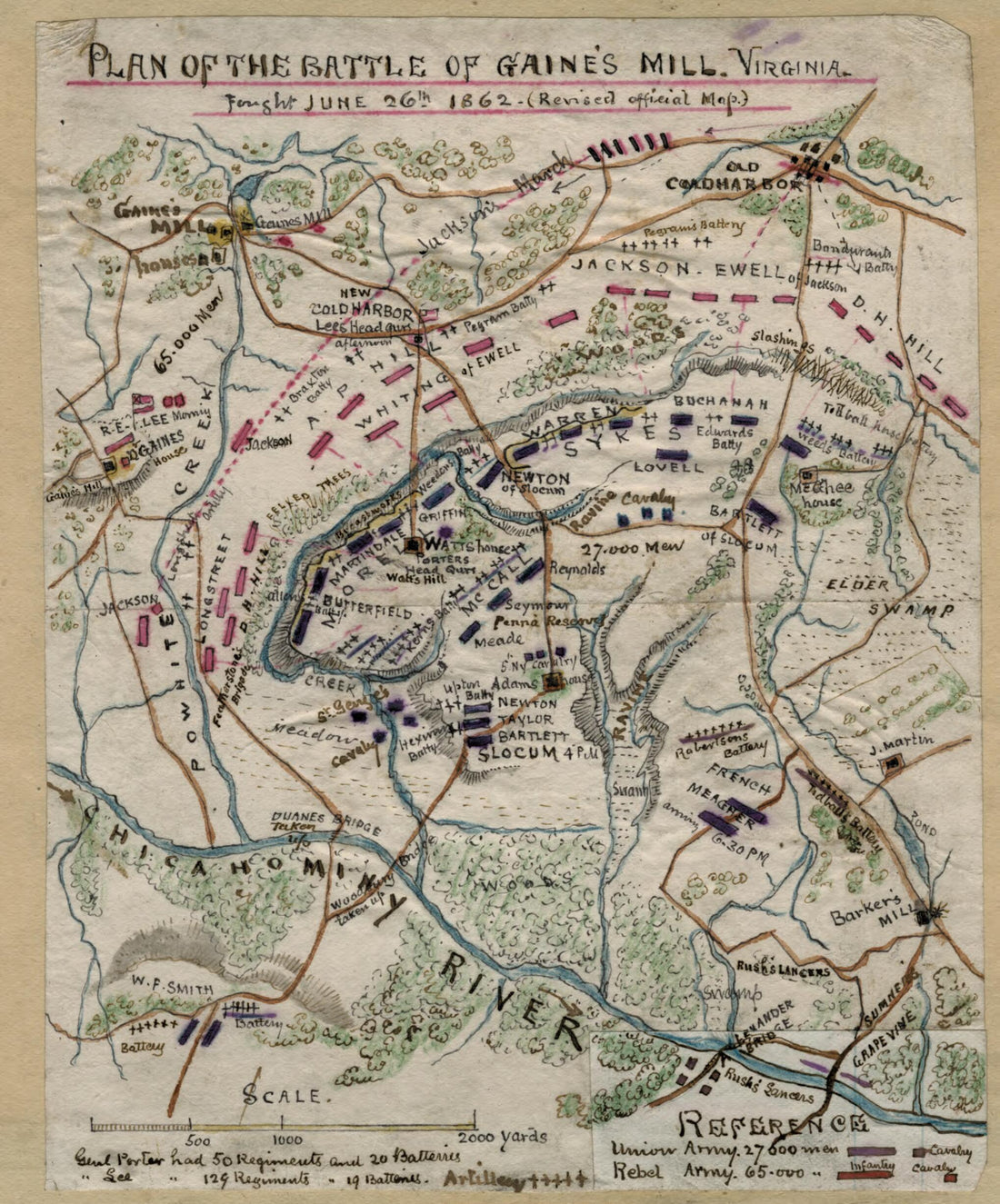 This old map of Plan of the Battle of Gaines&