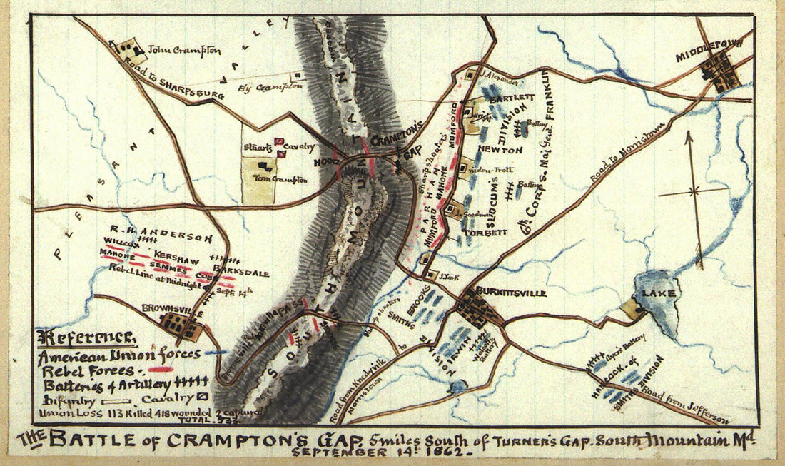 This old map of The Battle of Crampton&