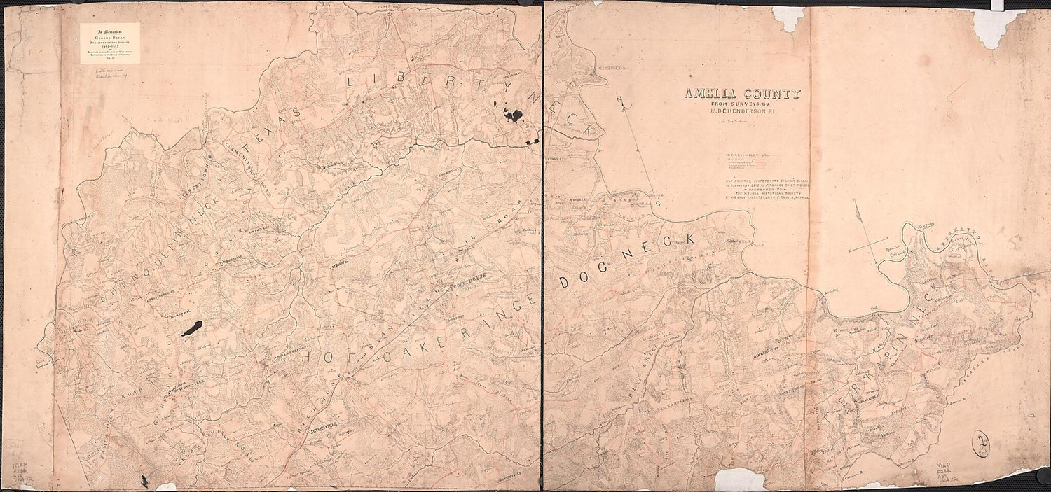 This old map of Amelia County from 1864 was created by  Confederate States of America. Army. Dept. Of Northern Virginia. Chief Engineer&