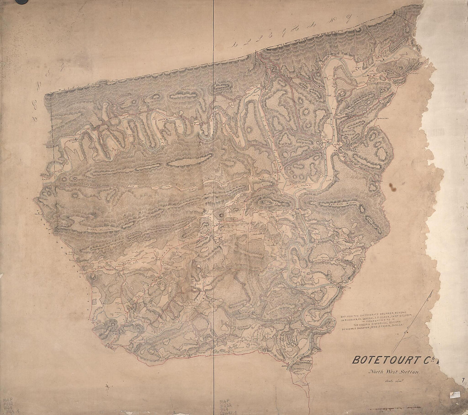 This old map of Botetourt County North West Section from 1864 was created by  Confederate States of America. Army. Dept. Of Northern Virginia. Chief Engineer&