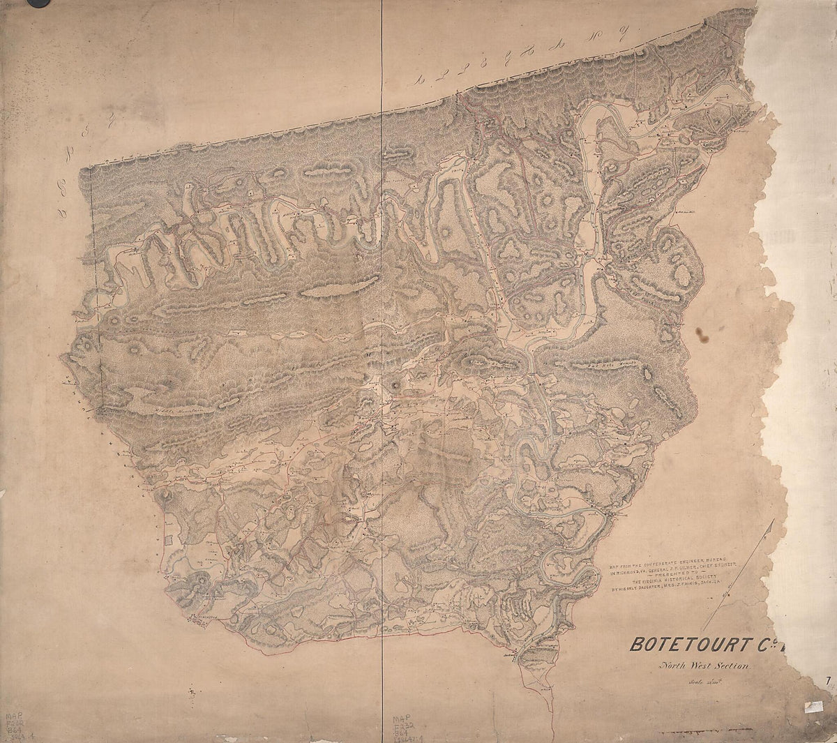 Botetourt County North West Section 1864 by Relic Map Company