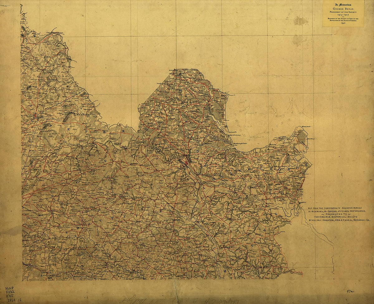 Map of King George County , and Parts of the Counties of Caroline, Culpeper, Orange, Spotsylvania, Stafford, and Rappahannock, Va. (Map of King George County, Virginia.) 1864 by Relic Map Company