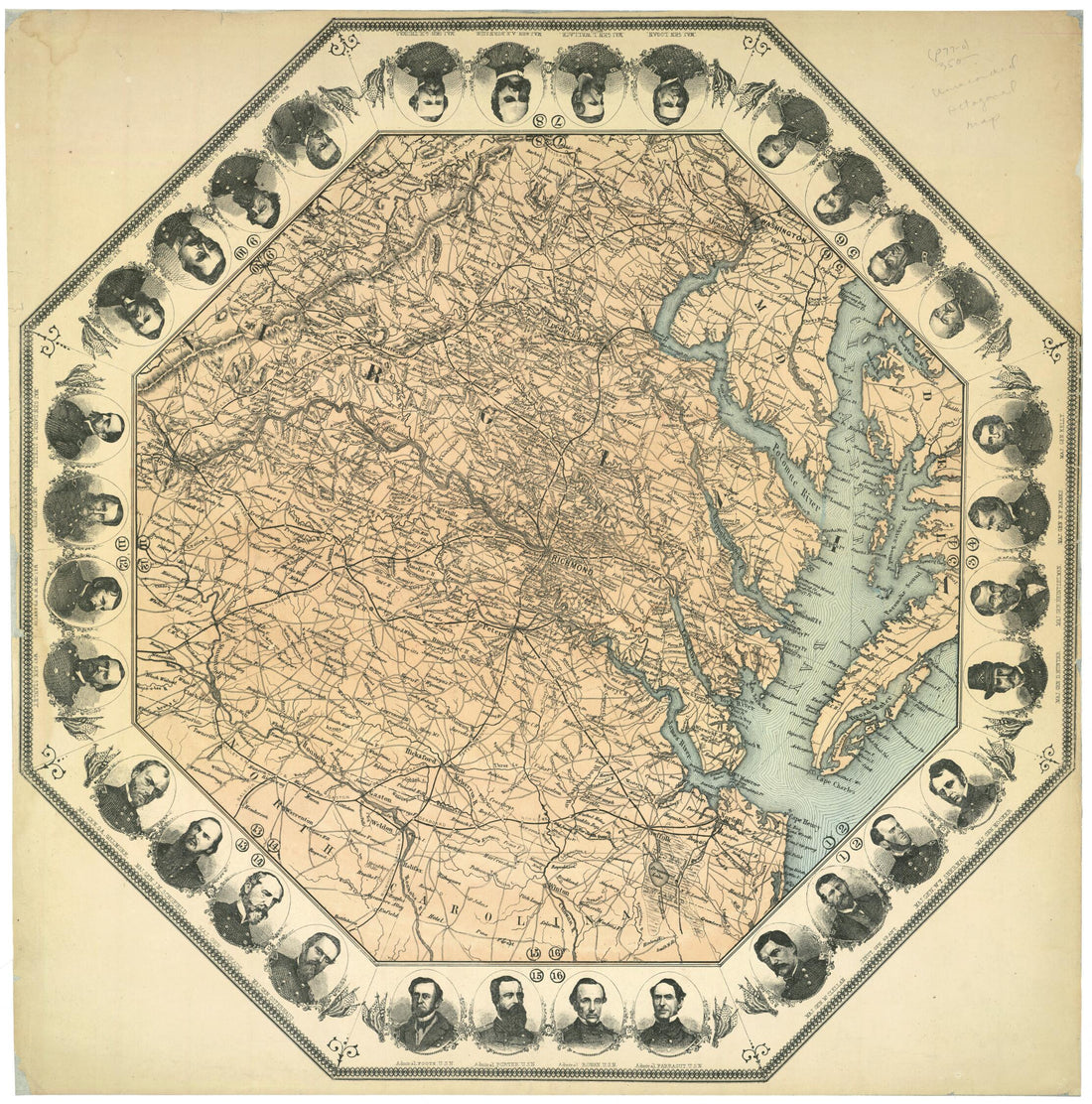 This old map of Map of Eastern Virginia from 1864 was created by  in 1864