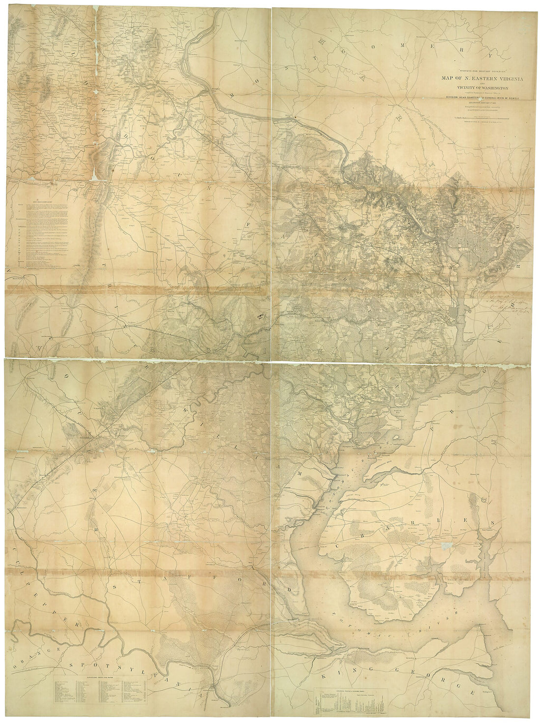 This old map of Map of N. Eastern Virginia and Vicinity of Washington from 1862 was created by Irvin McDowell, J. Schedler,  United States. War Dept. Corps of Topographical Engineers in 1862