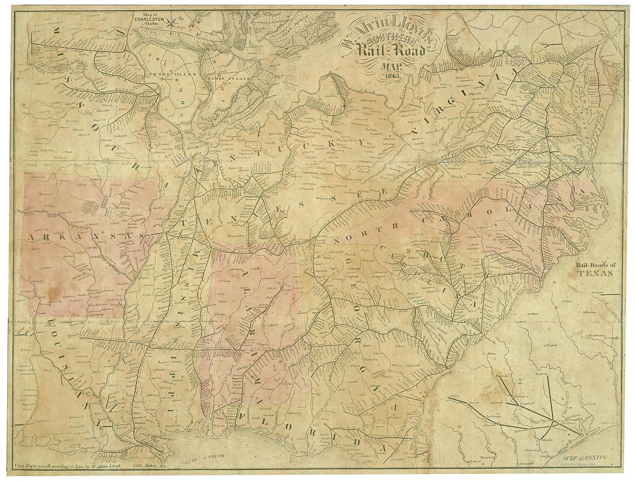 This old map of Road Map, from 1863 was created by W. Alvin Lloyd, Wm. R. (William R.) Robertson in 1863