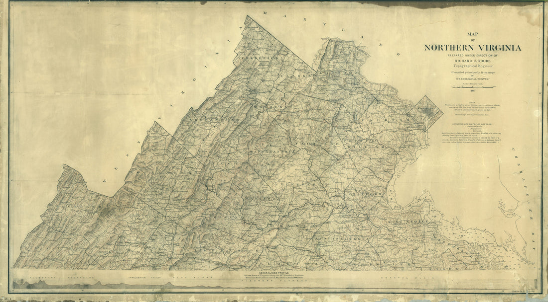 This old map of Map of Northern Virginia from 1894 was created by  Geological Survey (U.S.), Richard Urquhart Goode in 1894