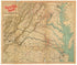 Map Showing the Location of Battle Fields of Virginia in 1864 by Relic Map Company