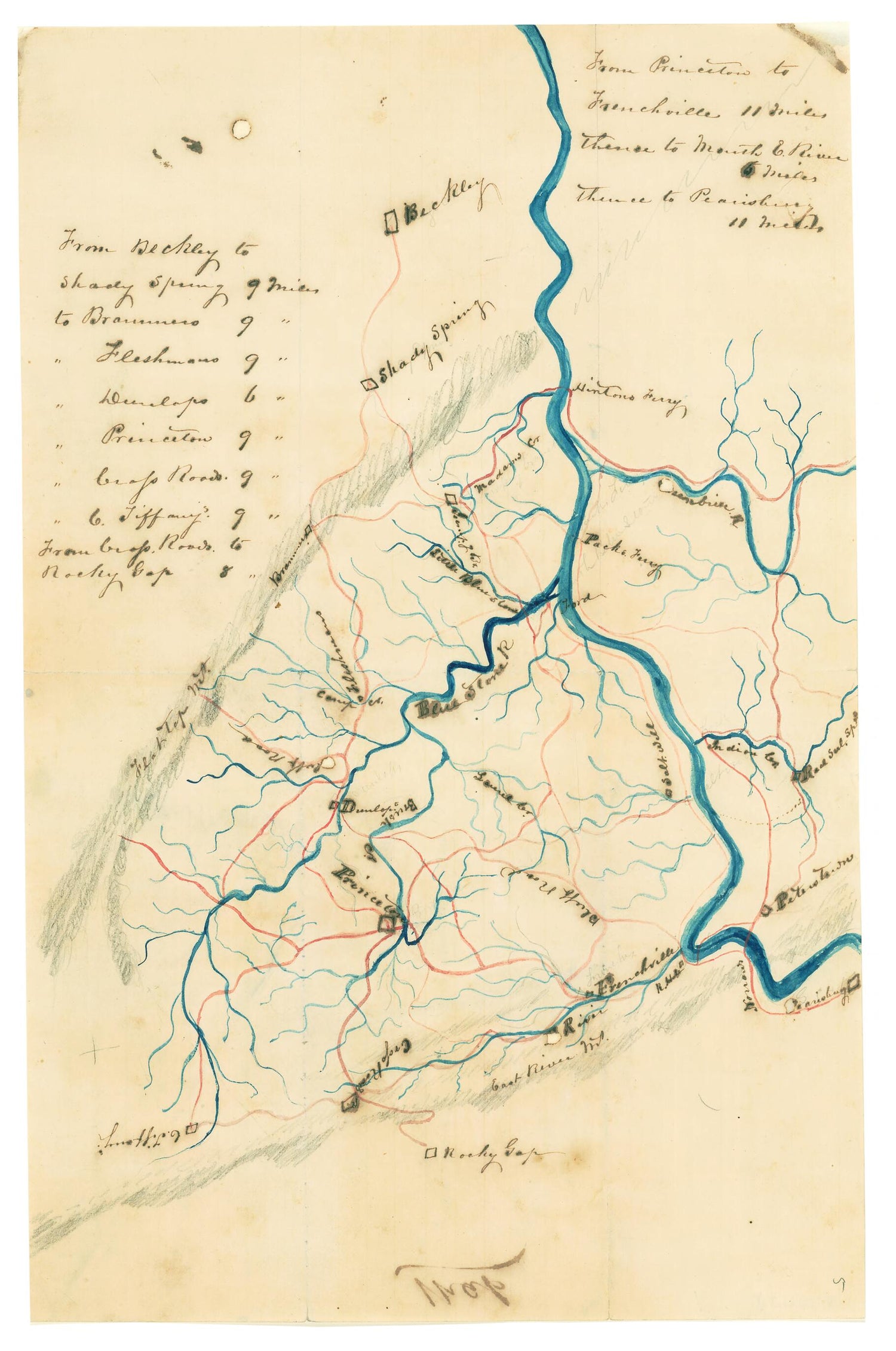 This old map of Map of Raleigh, Mercer and Summers Counties, West Virginia from 1862 was created by William Wing Loring in 1862