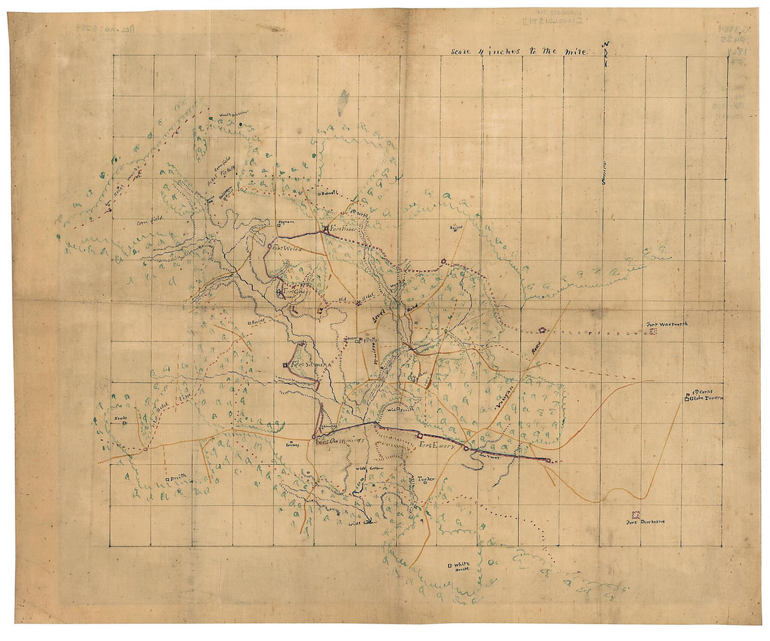 This old map of Federal Fortifications Near Petersburg In the Region of Fort Gregg from 1864 was created by  in 1864