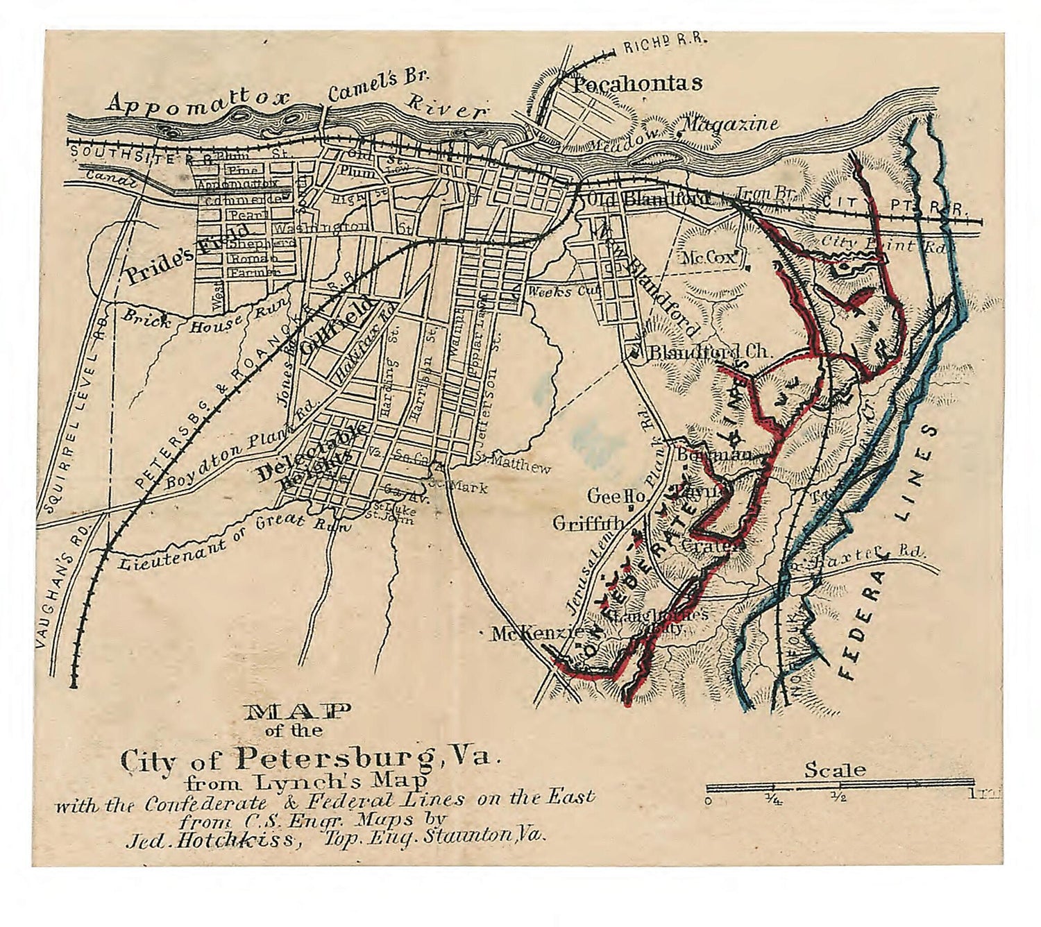 This old map of Map of the City of Petersburg, Va. : from Lynch&