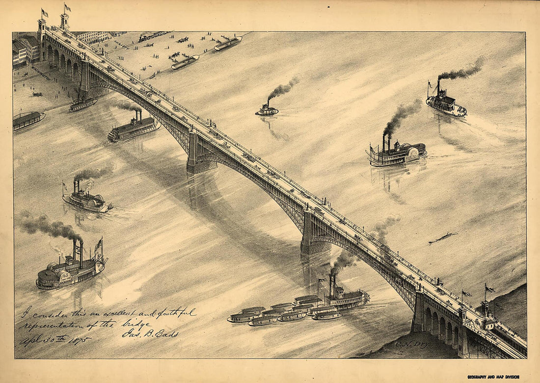 This old map of Pictorial St. Louis, the Great Metropolis of the Mississippi Valley; a Topographical Survey Drawn In Perspective A.D. 1875,, Pictorial St. Louis, the Great Metropolis of the Mississippi Valley; a Topographical Survey Drawn In Perspective 