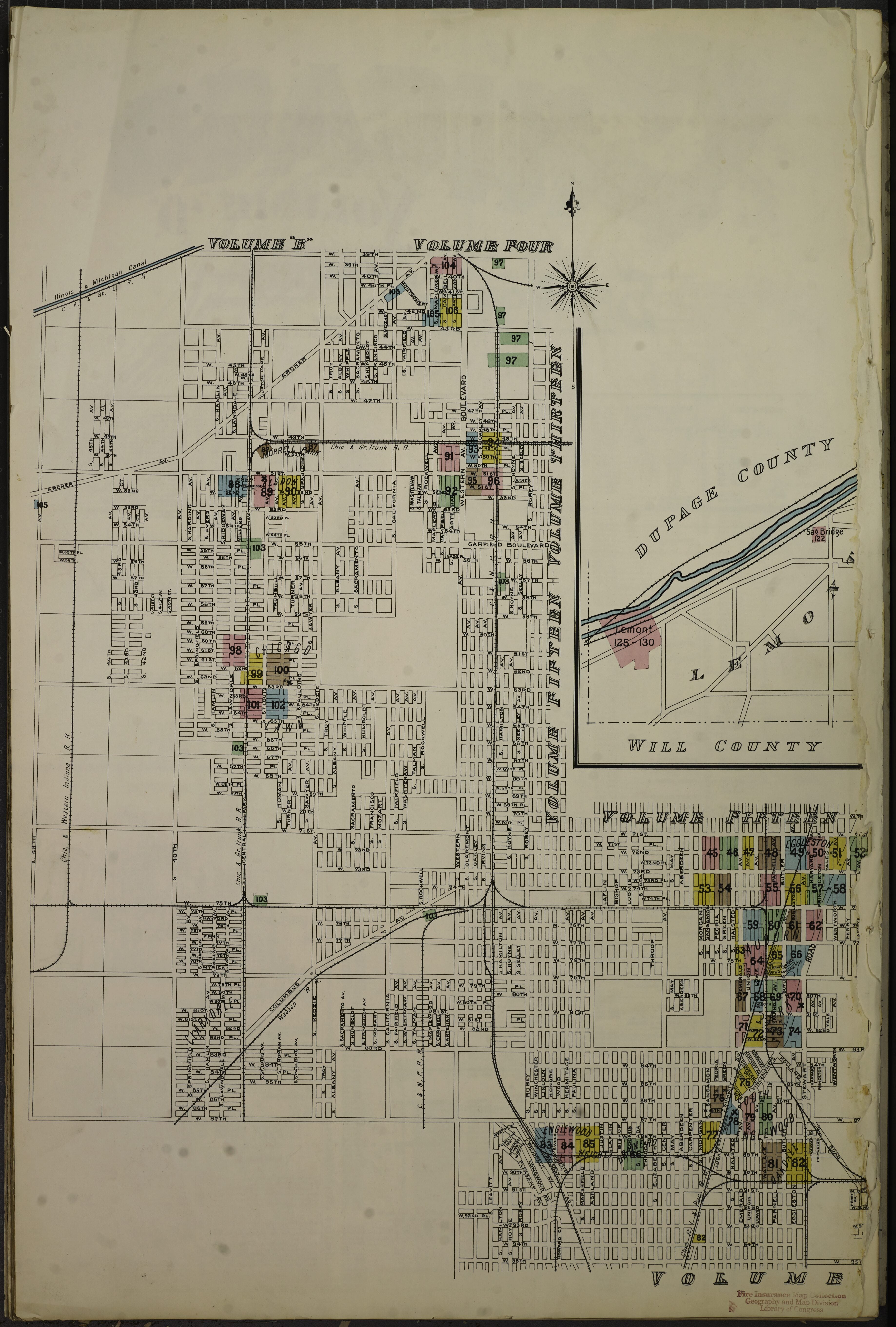 This old map of Sanborn Fire Insurance Map from Chicago, Cook County, Illinois from 1897 was created by  in 1897
